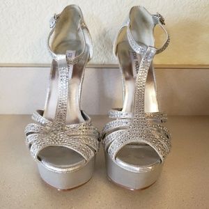 Silver Sparkly Steve Madden  Heels